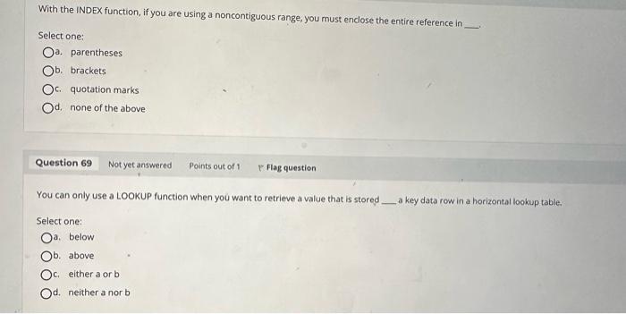  With the INDEX function, if you are using a noncontiguous range,