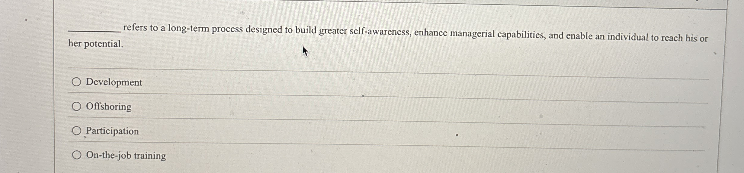  q, refers to a long-term process designed to build greater self-awareness,