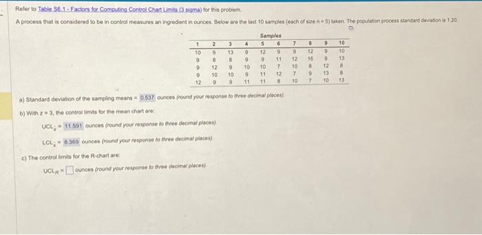 to Table S6.1 - Factors for Computing Control Chat Limits 13 soma)