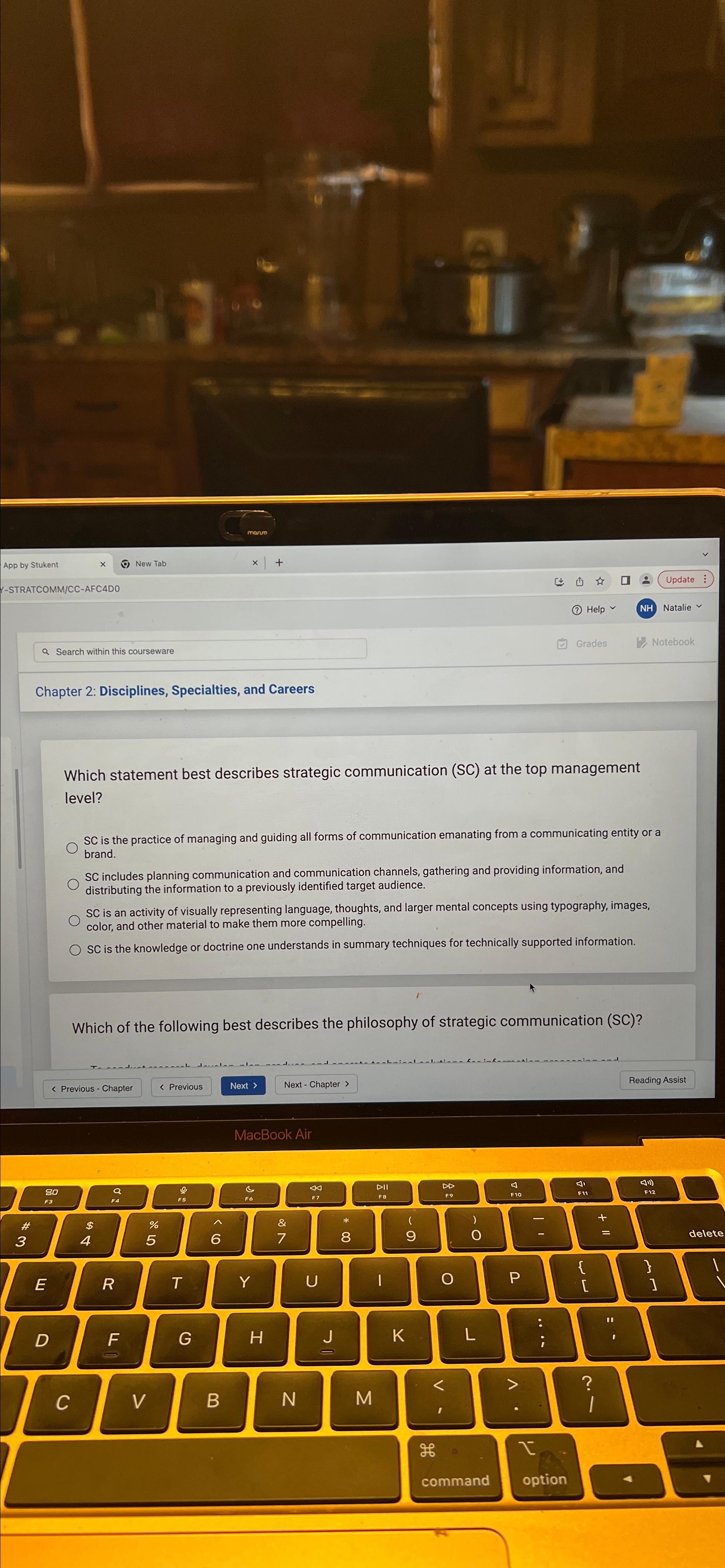  Which statement best describes strategic communication (SC) at the top management