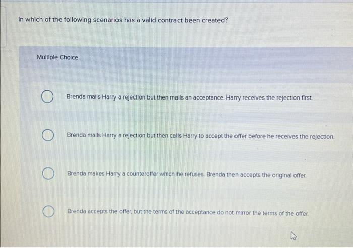 situations, except: Multiple Choice death or incapacity of the offerot manifestation of