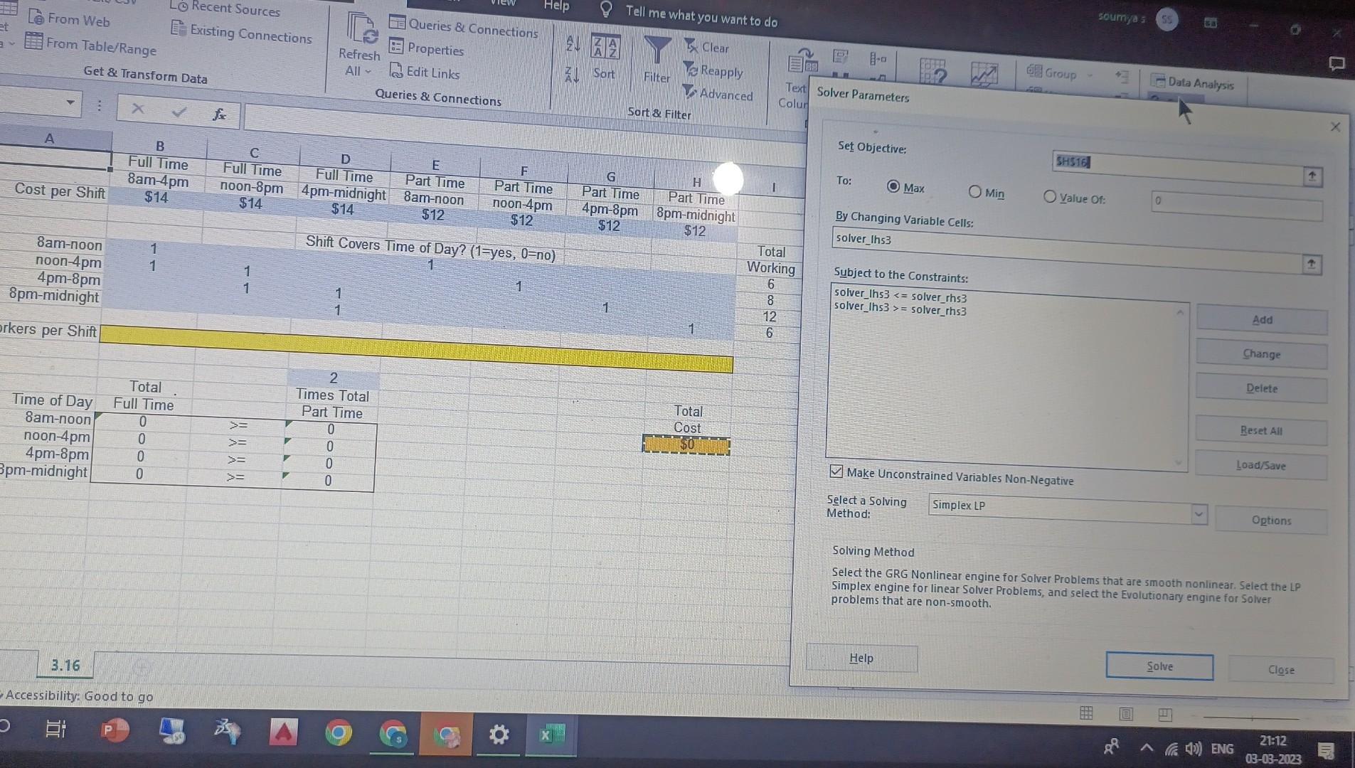 i have doubt in formulating the model in solver in Excel. please