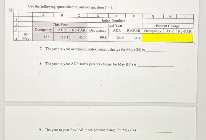 answer and show how Use the following spreadsheet to answer question 79
