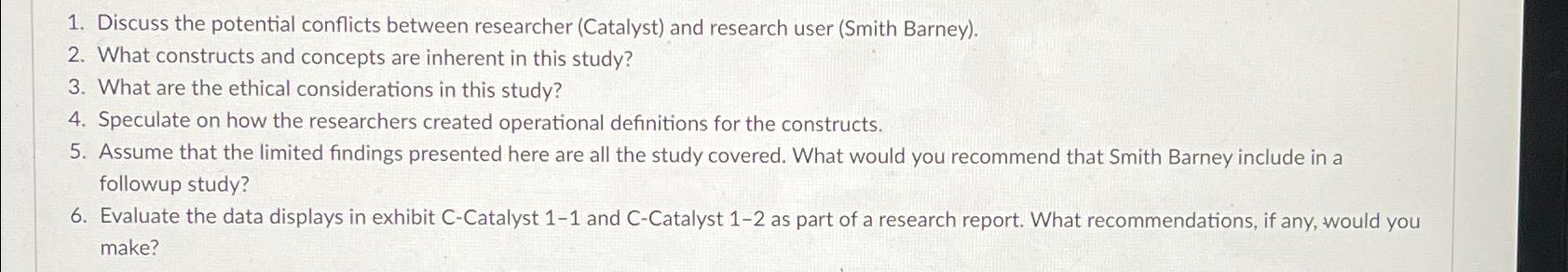  Discuss the potential conflicts between researcher (Catalyst) and research user (Smith