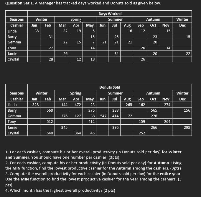  Can you please show me the excel formulas to answer these