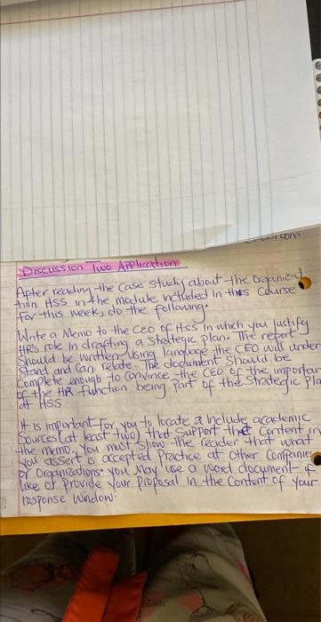  After reading the case tion HSS in the module whtuded in