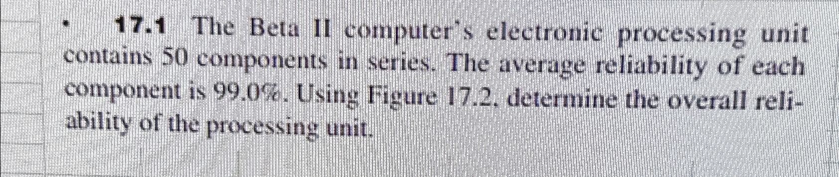  17.1 The Beta II computer's electronic processing unit contains 50 components