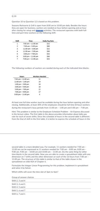  Q 10 Question 10 to Question 12 is based on this