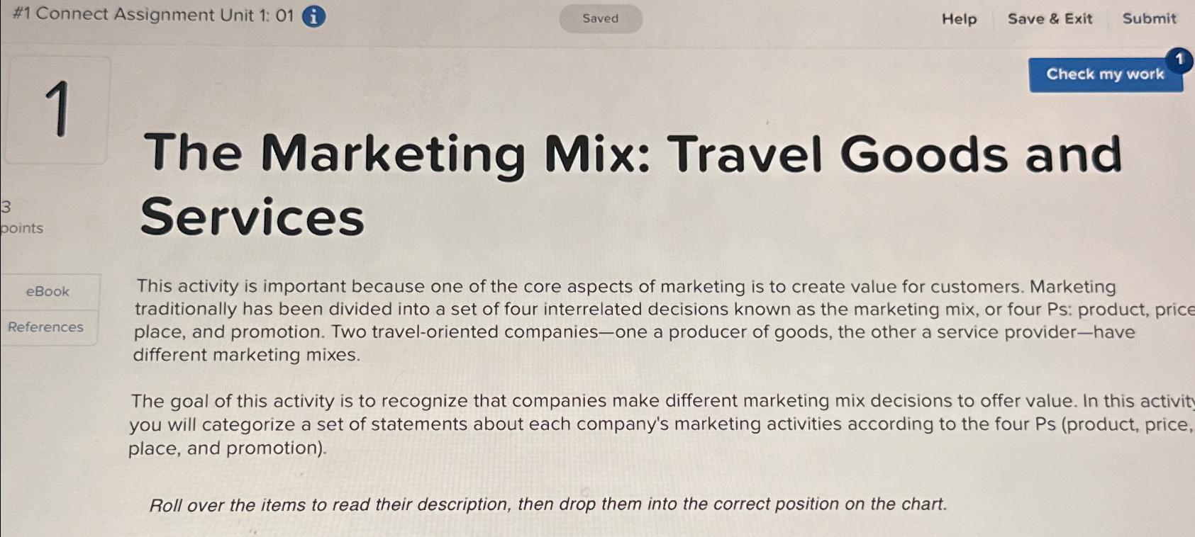  #1 Connect Assignment Unit 1: 01 i Help Save & Exit
