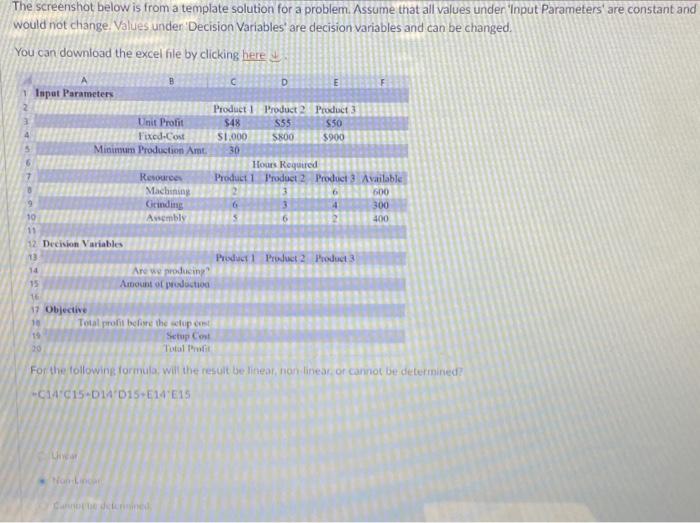  The screenshot below is from a template solution for a problem.