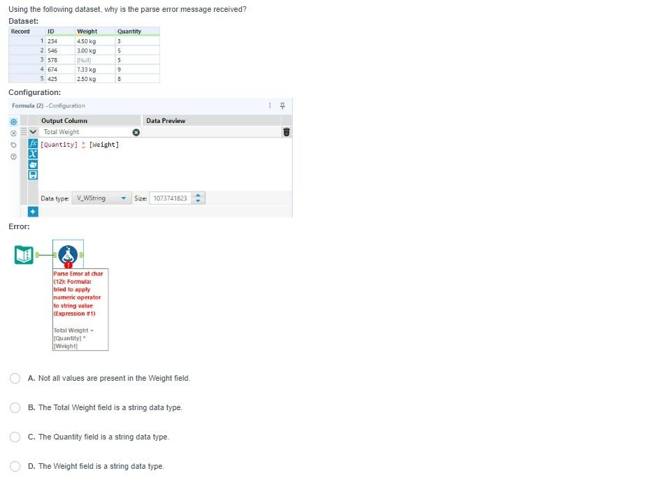 Need help with the following. Using the following dataset, why is the