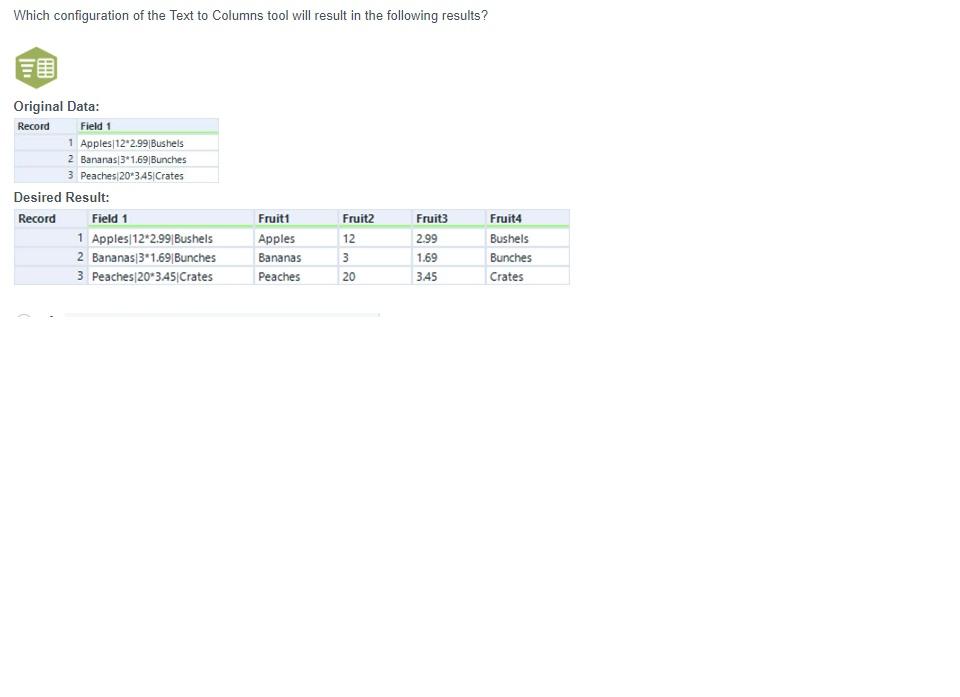 parse error message received? Dataset: Confiauration: Error: A. Not all values are