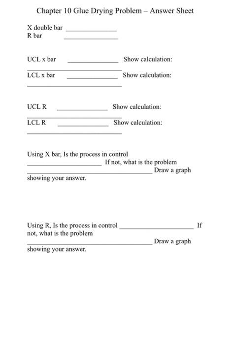 of the length of time for glue to dry. All values are
