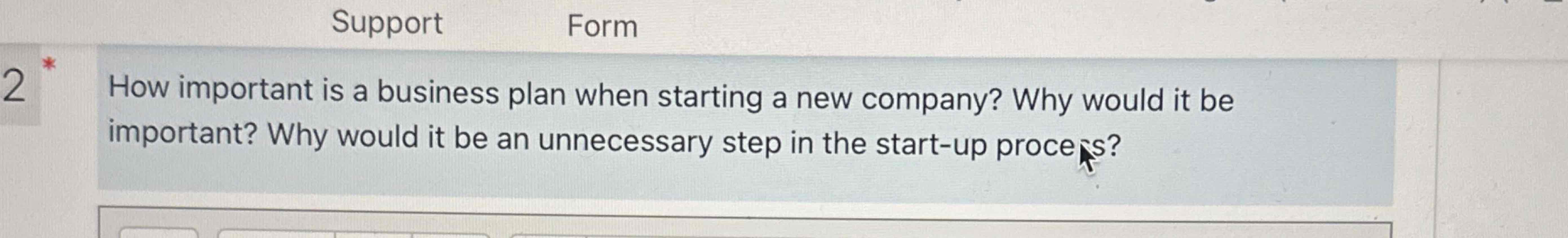 How important is a business plan when starting a new company?