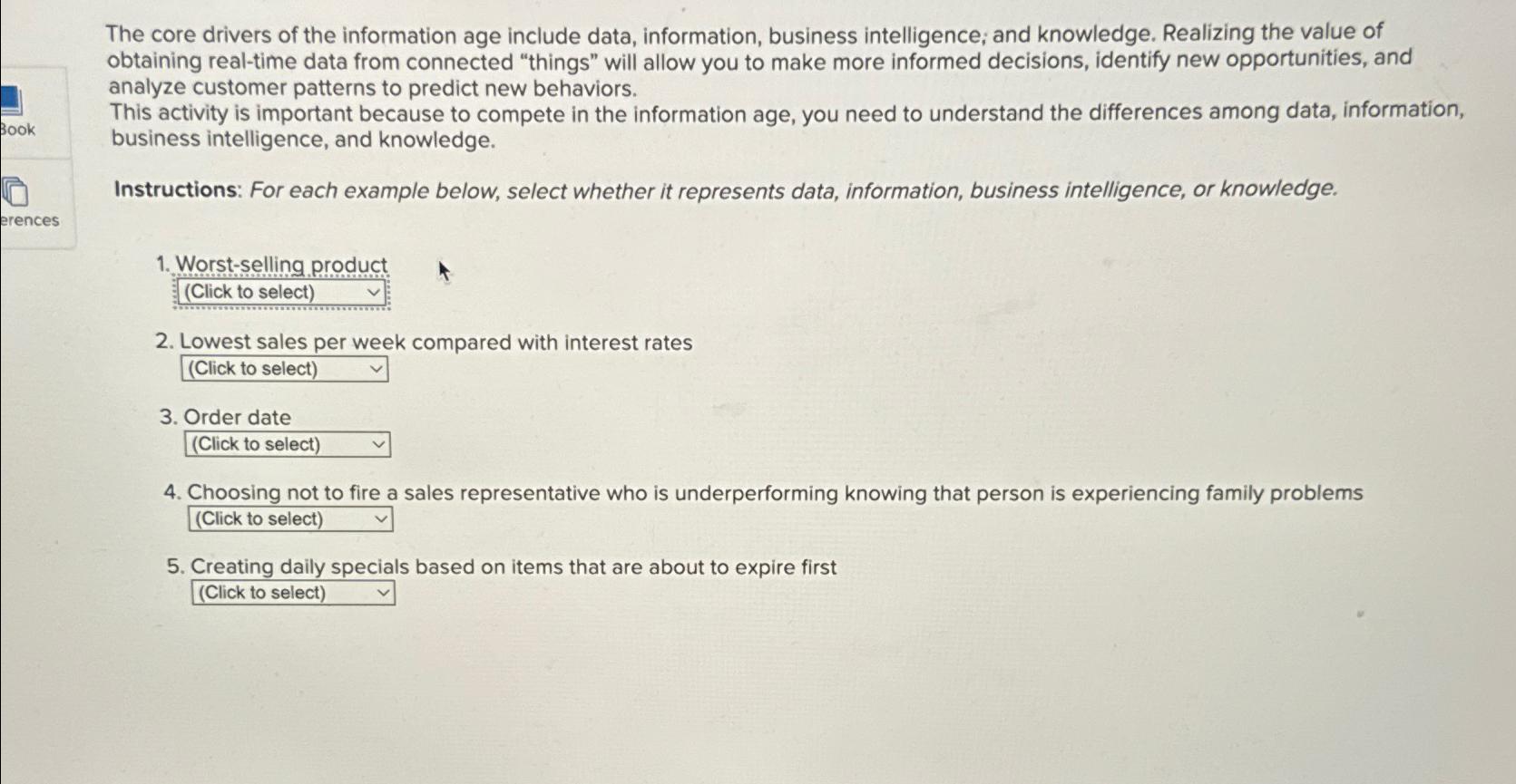  The core drivers of the information age include data, information, business