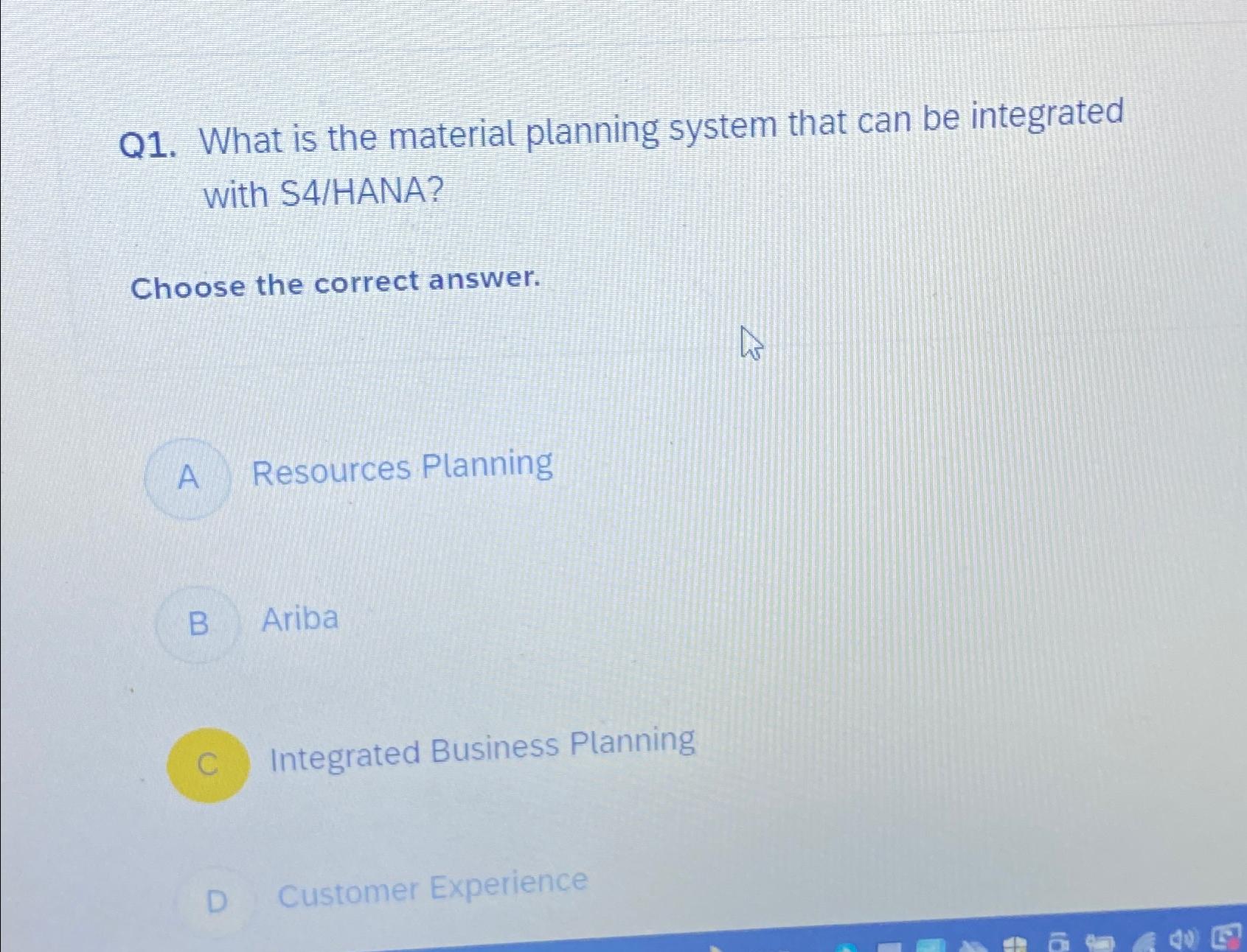  Q1. What is the material planning system that can be integrated