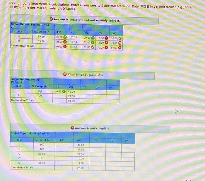precision. Enter PCI-B in percent format (e.g., enter 73.05% If the decimal