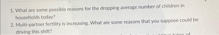  1. What are some possible reasons for the dropping average number