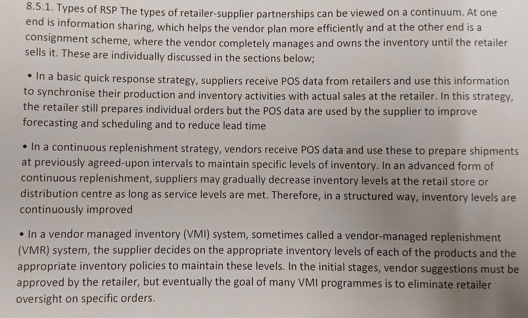 as a supply chain manager identify the below types strategies such