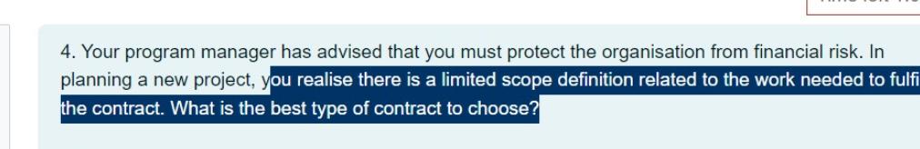  Your program manager has advised that you must protect the organisation