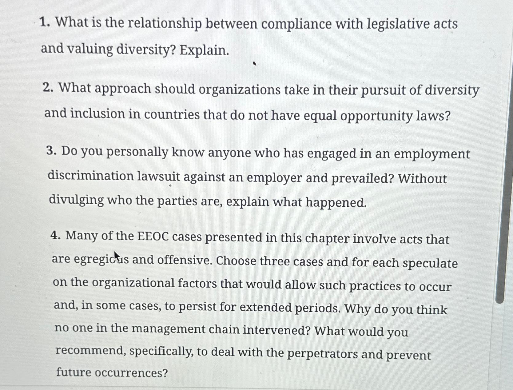  What is the relationship between compliance with legislative acts and valuing