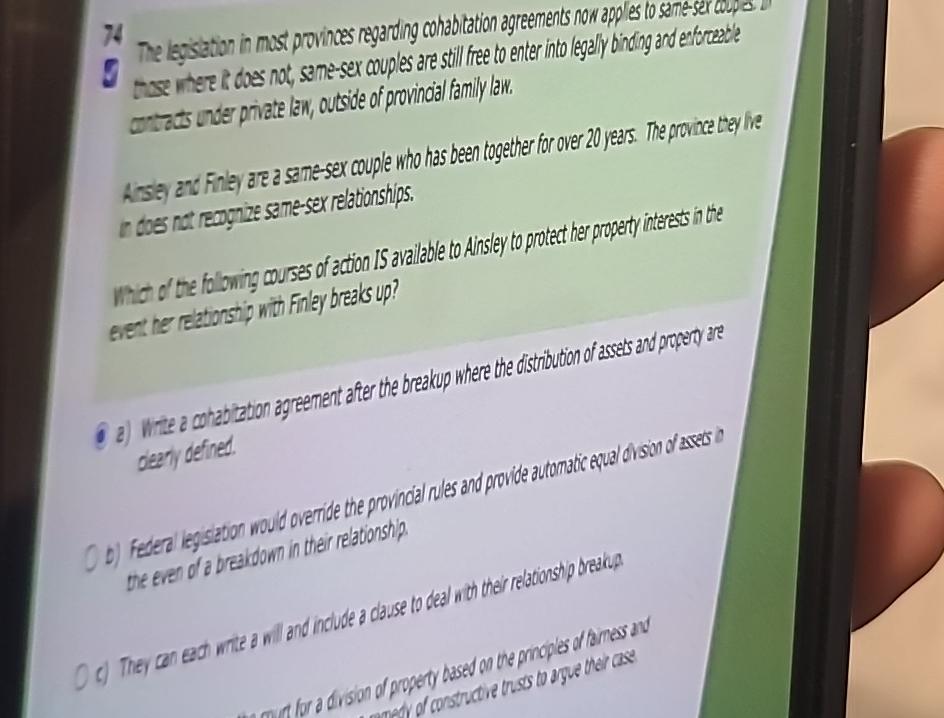  the legislation in most provinces regarding cohalibation agreement 