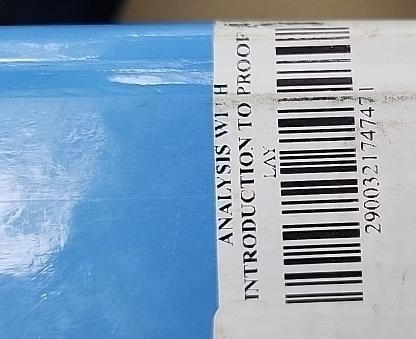  ANALYSIS WI:H INTRODUCTION TO PROOF LAY 2900321747471 