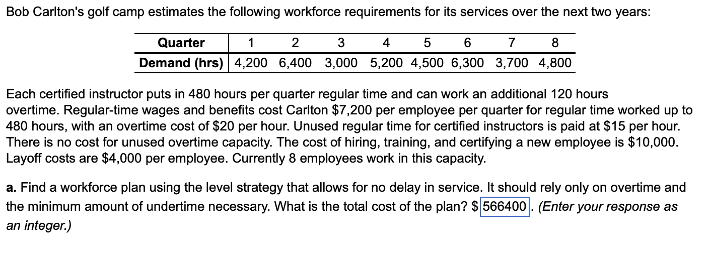 Need help finding TOTAL COST - the answer is NOT $566,400 Thank
