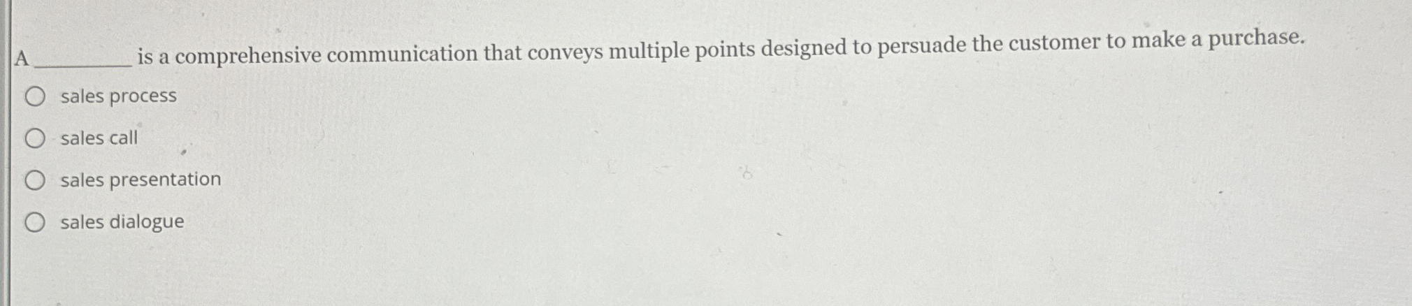  A is a comprehensive communication that conveys multiple points designed to