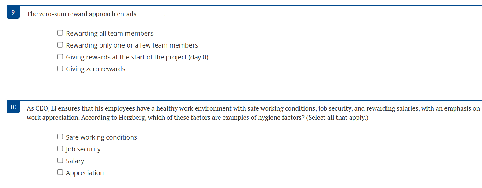 organization. During the first week, she notices that her team members do