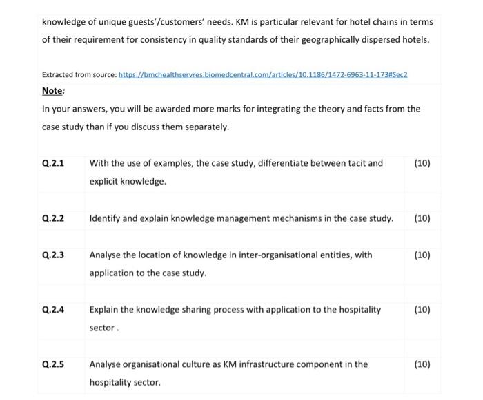 Extracts from "Knowledge management in the hospitality industry: A review of empirical