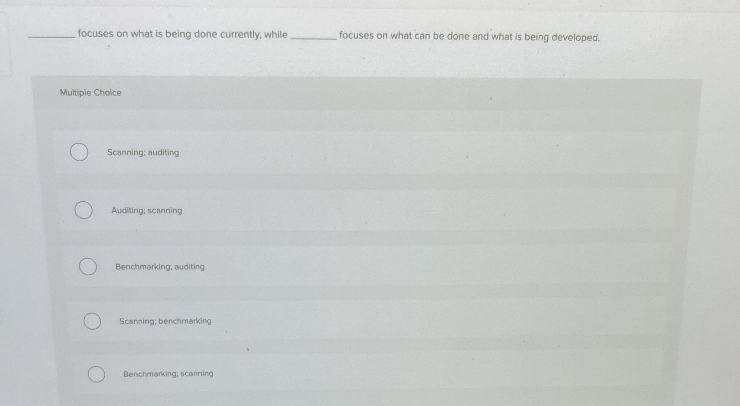  focuses on what is being done currently, while focuses on what