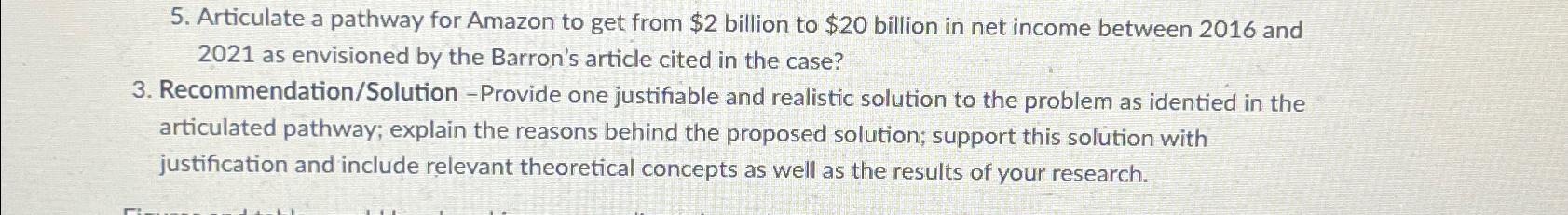 Articulate a pathway for Amazon to get from $2 billion to