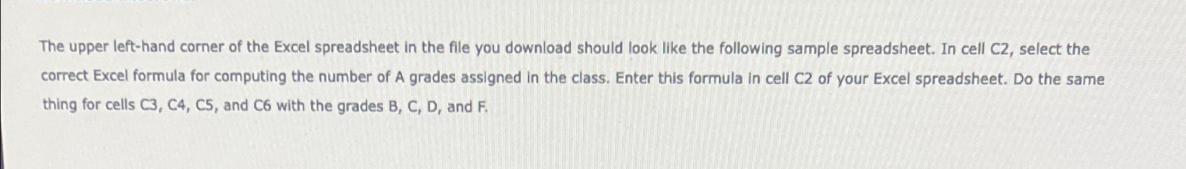  The upper left-hand corner of the Excel spreadsheet in the file