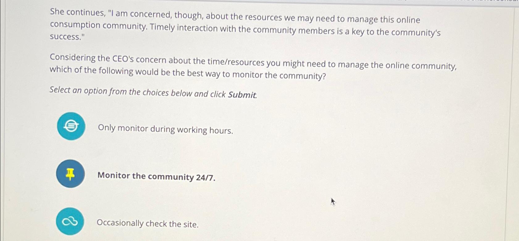  She continues, "I am concerned, though, about the resources we may