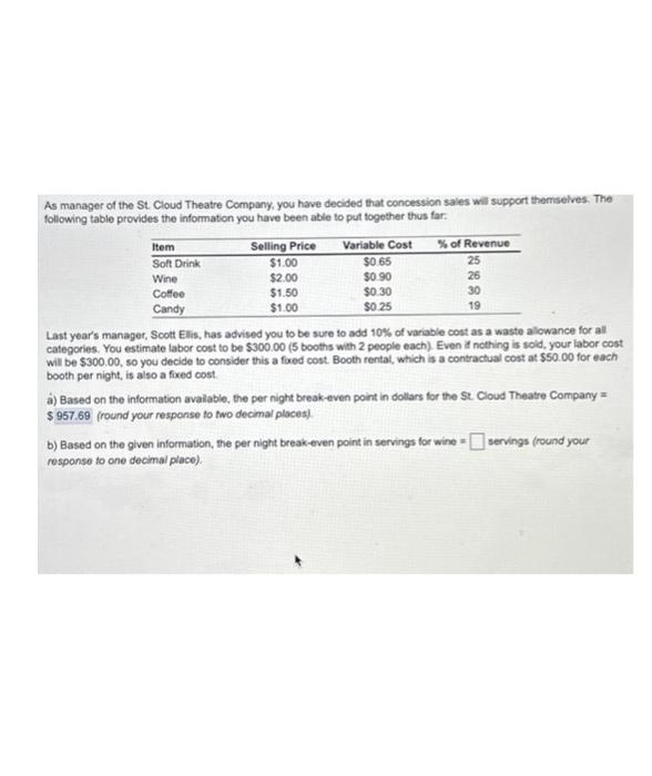 Answer A is already correct and done. Only need answer for B.