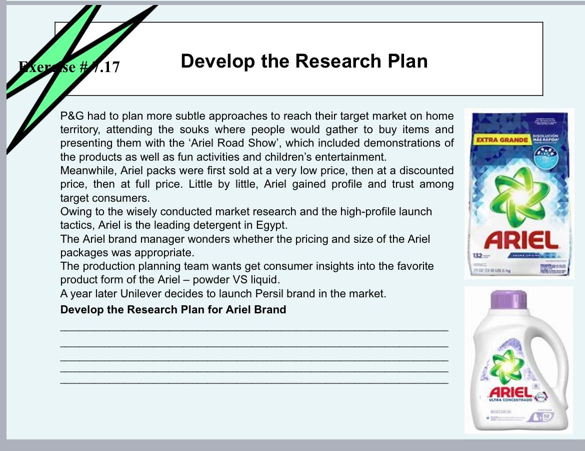 se #17 Develop the Research Plan P\&G had to plan more