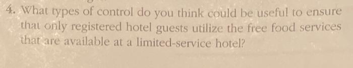  4. What types of control do you think could be useful