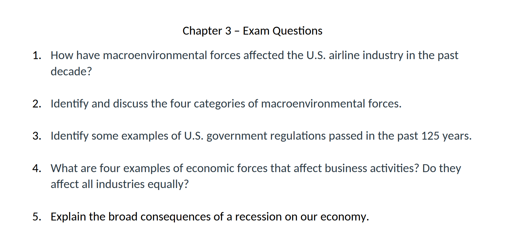 This not an exam question. This a study guide. Please provide answers