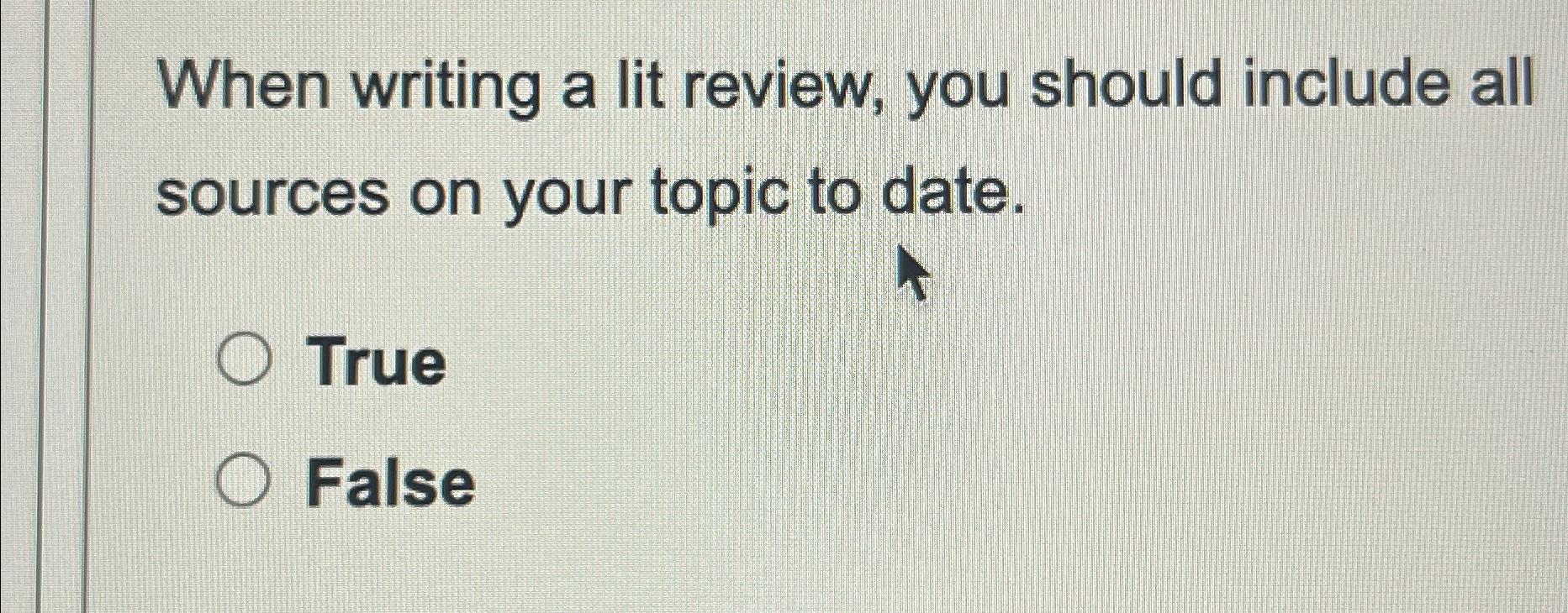  When writing a lit review, you should include all sources on