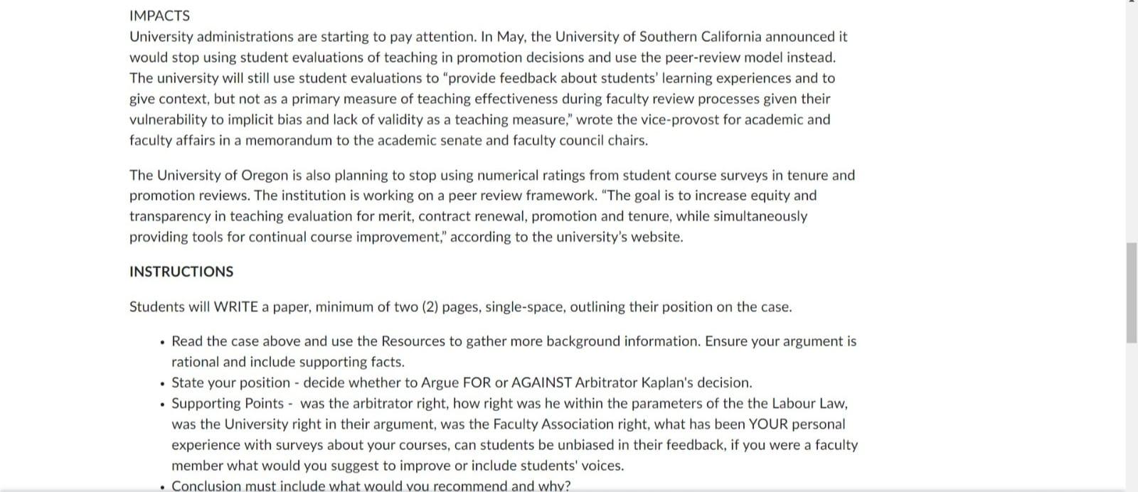 EST via BRIGHTSPACE Read the case below and use ONLY the Resources