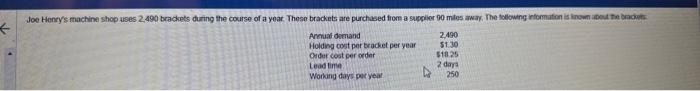 two decimal places). b) What is the average inventory if the EOQ
