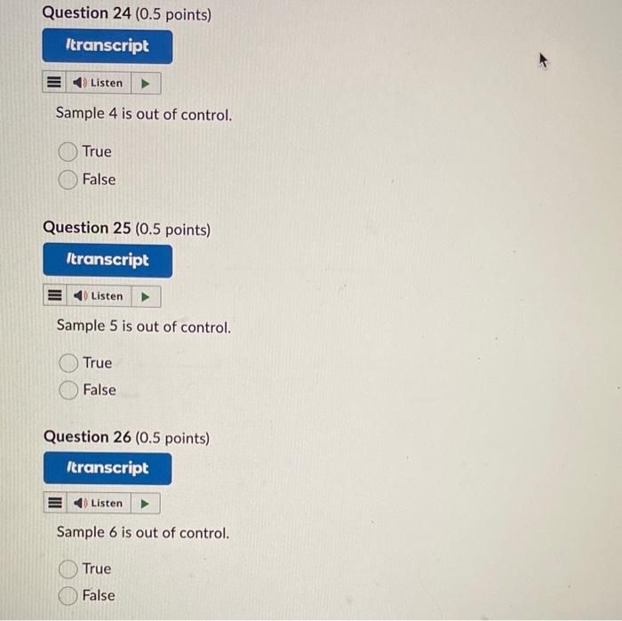 shown below. Use this information to obtain a three-sigma X-bar control chart