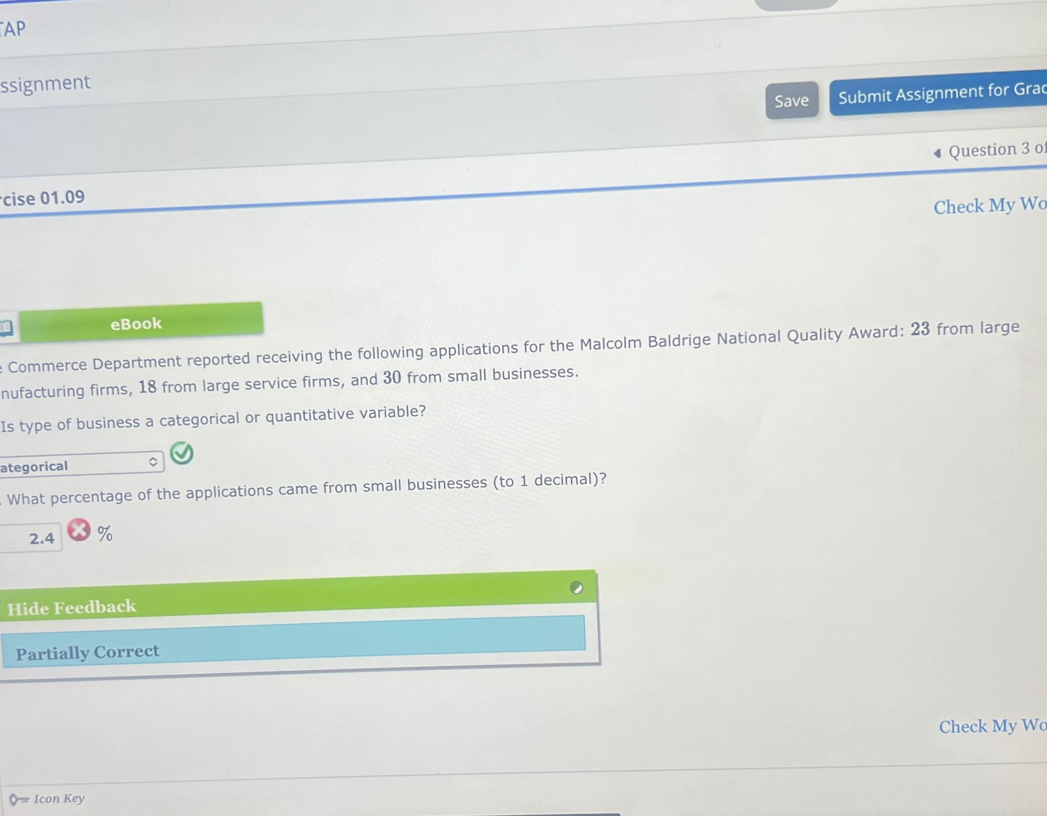  AP ssignment Submit Assignment for Grac Question 30 cise 01.09 Check