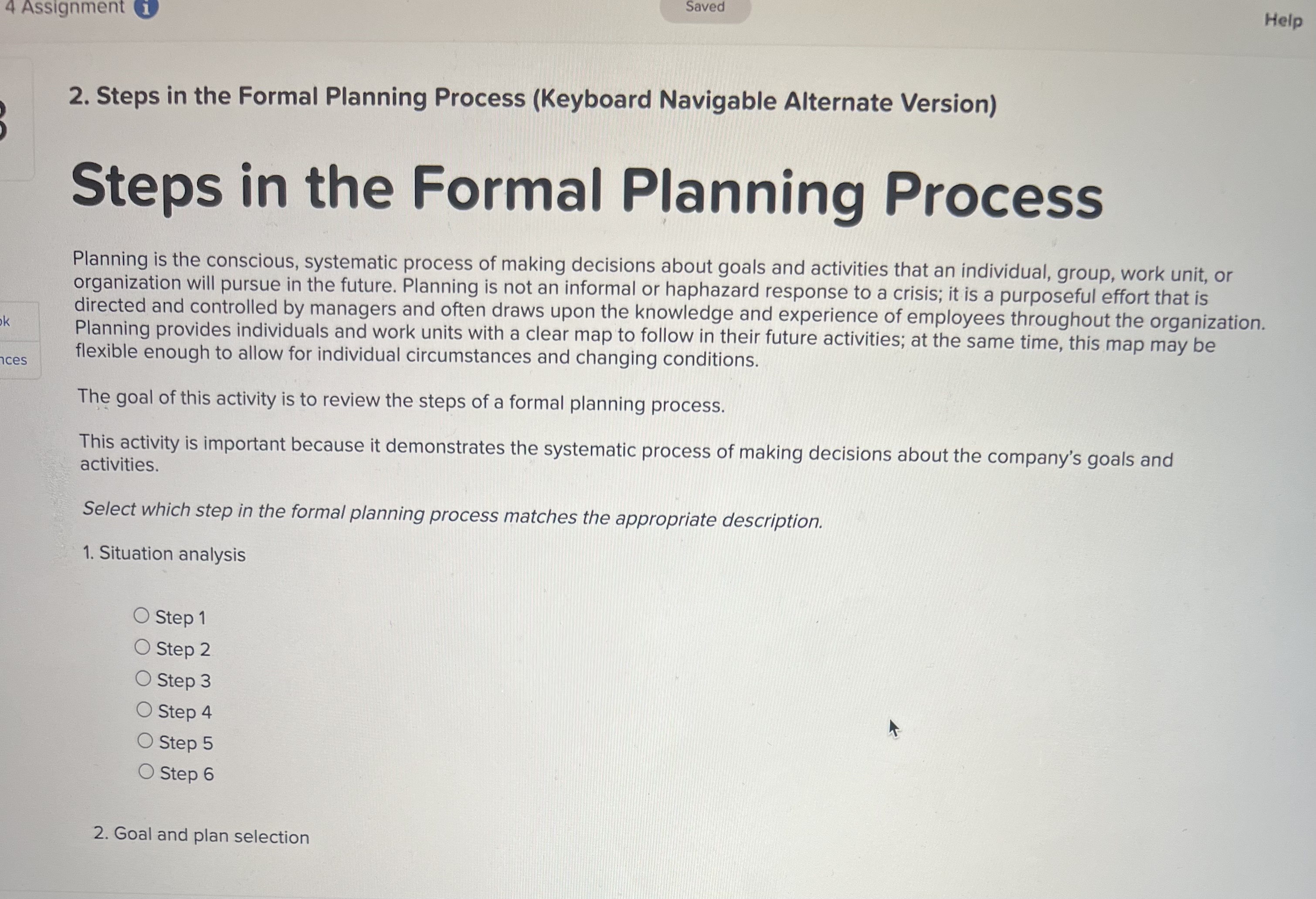  Steps in the Formal Planning Process (Keyboard Navigable Alternate Version) Steps
