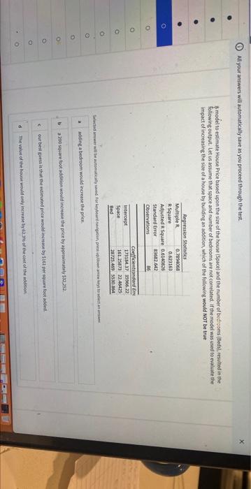  Allyour answers will automatically save asyou proceed through the test. s.