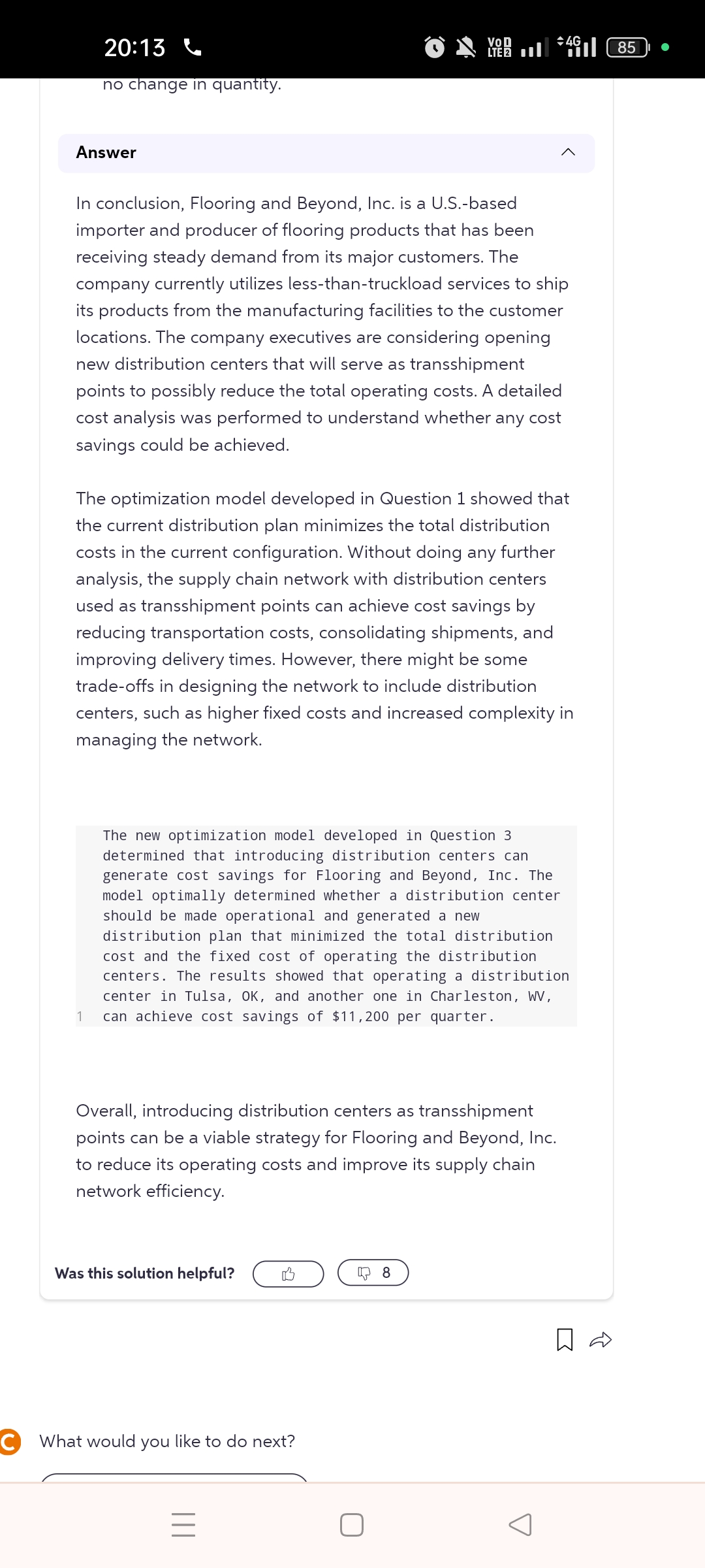  no change in quantity. Answer In conclusion, Flooring and Beyond, Inc.