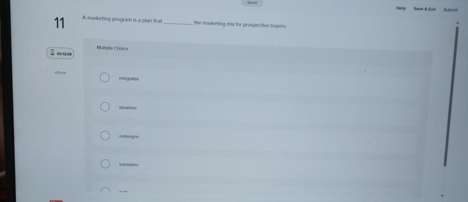  Help Save 8 Evit Submin: 11 A marketing program is a