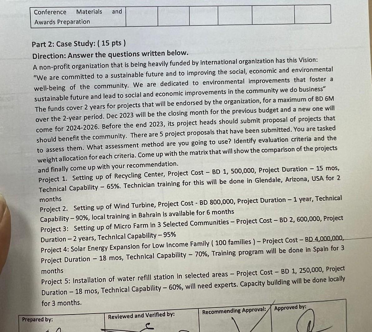  Write in computer font Part 2: Case Study: ( 15 pts