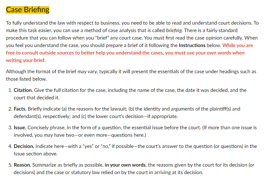 Complete the following steps for the given case. Case Name: Hunt v.
